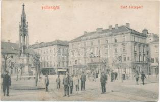 Temesvár, Jenő herceg tér / square, shops