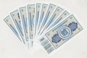 Jugoszlávia 1968. 50D (10x) sorszámkövetők T:I,I- apró sarokhajlás
Yugoslavia 1968. 50 Dinara (10x) ...