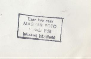 cca 1960 Molnár Edit: Gátfutók, pecséttel jelzett sportfotó, 18x18 cm, fotópapír 24x18 cm