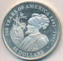 Cook-szigetek 1991. 50$ Ag "Amerika 500 éves" nem eredeti tokban T:PP 
Cook Islands 1991. ...