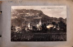 Régi képeslapalbum 63 db régi főleg francia városképes lappal (19,5 cm x 12,5 cm) / Old postcard alb...