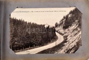 Régi képeslapalbum 63 db régi főleg francia városképes lappal (19,5 cm x 12,5 cm) / Old postcard alb...