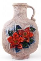 cca 1960 Carstens Tönnieshof padló váza, jelzett, apró mázhibákkal, kézzel festett, m:45 cm