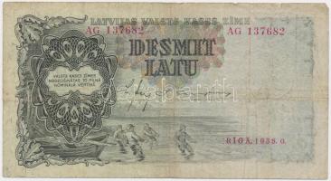 Lettország 1938. 10L T:III,III- Latvia 1938. 10 Latu C:F,VF