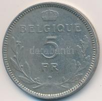 Belgium 1937. 5Fr Ni "III. Lipót" francia felirat T:2- Belgium 1937. 5 Francs Ni "Leopold III" French legend C:VF