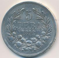 Bulgária 1892KB. 5L Ag "I. Ferdinánd" Körmöcbánya T:2-,3
Bulgaria 1892KB. 5 Leva Ag "...