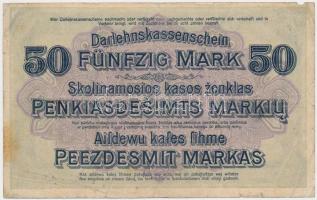 Orosz Birodalom/I. világháború/német megszállás/Darlehnskasse Ost/Kowno 1918. 50M T:III,III-
Russian...