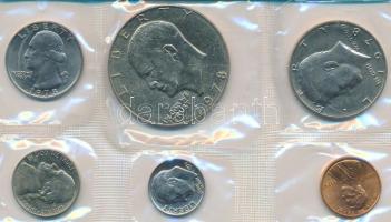 Amerikai Egyesült Államok 1978. 1c-1$ (6xklf) forgalmi sor szettben T:1,2 USA 1978. 1 Cent - 1 Dollar (6xdiff) coin set in foil packing C:UNC,XF