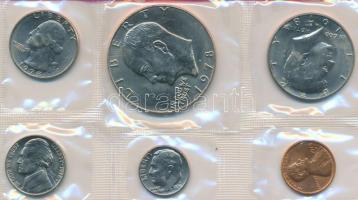 Amerikai Egyesült Államok 1978D 1c-1$ (6xklf) forgalmi sor szettben T:1 USA 1978D 1 Cent - 1 Dollar (6xdiff) coin set in foil packing C:UNC