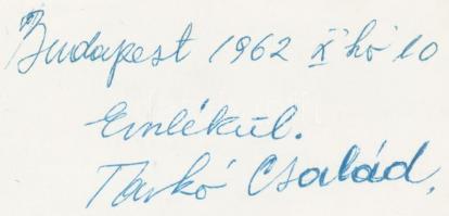 1962 Tarkó család budapesti vegyesboltja, feliratozott fénykép, 9x14 cm