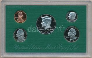 Amerikai Egyesült Államok 1996S 1c-1/2$ (5xklf) forgalmi sor dísztokban, tanúsítvánnyal T:PP
USA 199...