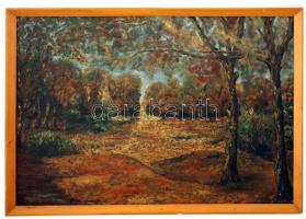 Bosznay jelzéssel: Őszi tisztás, olaj, vászon, fa keretben, 46×68 cm