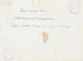 cca 1950 Szabó Némedi Vince: Vágó brigád a vasgyűjtésben, feliratozott fotó, 17x23 cm