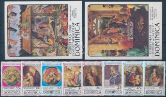 1989 Botticelli festmények sor Mi 1278-1285 + blokksor Mi 160-161