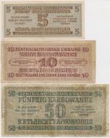 Ukrajna / II. Világháború / Német megszállás / Rowno 1942. 5k + 10k + 50k T:III,IV
Ukraine / World W...