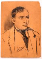 Géhl Zoltán (1888-1954): Férfi portré, ceruza, karton, jelzett, 26×18,5 cm