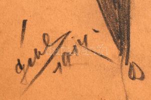 Géhl Zoltán (1888-1954): Férfi portré, ceruza, karton, jelzett, 26×18,5 cm