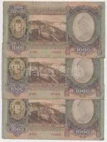 1943. 1000P (3x) sorszámkövetők T:I-,II,III (hajtatlanok)