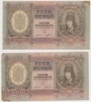 1943. 1000P (2x) sorszámkövetők T:I-,II folt (hajtatlanok)