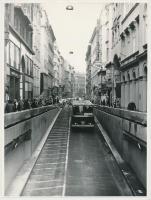 cca 1975 Budapest, várostörténeti fotók a Felszabadulás téri aluljáró(Ferenciek tere) építéséről, mű...
