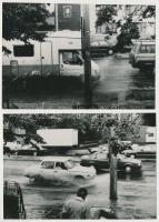 cca 1970 Budapesti útviszonyok, ingyenes nagyfröccs a járókelőknek, ha rossz időben, jó helyen várak...