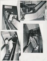 1974 Karai Sándor képriportja a miskolci Centrum áruházban átadott mozgólépcsőről, melyet a budapesti metró szakemberei készítettek, 13 db fotó, 14x9 cm