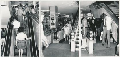 1974 Karai Sándor képriportja a miskolci Centrum áruházban átadott mozgólépcsőről, melyet a budapest...