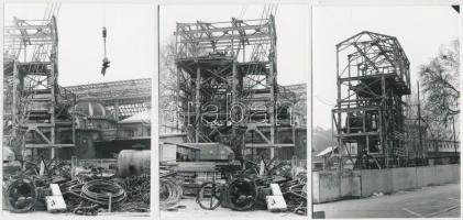 1987 Budapest, várostörténeti fotók az újpesti csőtörésről, a víz elárasztotta a metró építkezés mun...