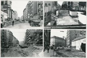 1978 Budapest, várostörténeti fotók a Mártírok útjának felújításáról, aluljáró építésről, 7 db fénykép, 9x14 cm