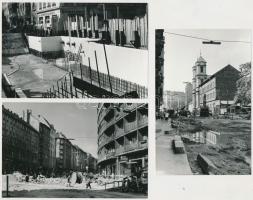 1978 Budapest, várostörténeti fotók a Mártírok útjának felújításáról, aluljáró építésről, 7 db fényk...