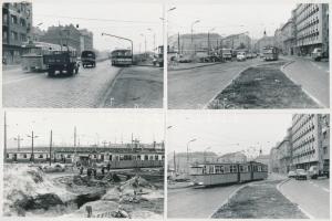 1973 Budapest, város- és közlekedéstörténeti fotók a Boráros térről, busz, HÉV és villamos végállomá...