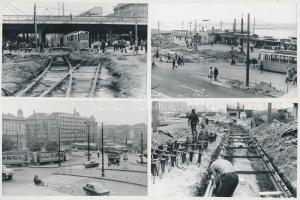 1973 Budapest, város- és közlekedéstörténeti fotók a Boráros térről, busz, HÉV és villamos végállomá...