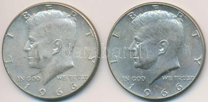 Amerikai Egyesült Államok 1966. 1/2$ Ag Kennedy (2x) T:2 USA 1966. 1/2 Dollar Ag Kennedy (2x) C:XF