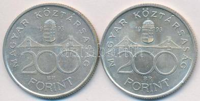 1993. 200Ft Ag "MNB" (2x) T:2,2-