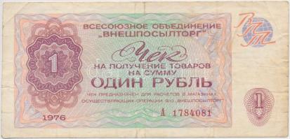 Szovjetunió / Deviza tanúsítvány 1976. 1R "Importáru vásárlási csekk" T:III Soviet Union / Foreign Exchange Certificate 1976. 1 Ruble C:F