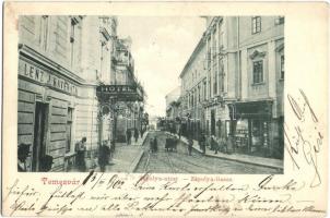 Temesvár, Zapolya utca, Lenz J. Kávéháza, hotel / street, cafe, hotel