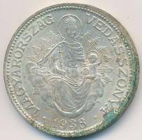 1938. 2P Ag "Madonna" T:2- kis patina
Adamo P7