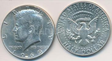 Amerikai Egyesült Államok 1967-1969. 1/2$ Ag Kennedy (2x) T:2,2- USA 1967-1969. 1/2 Dollar Ag Kennedy (2x) C:XF,VF