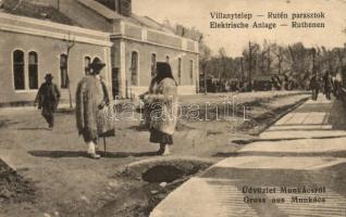 Munkács, villany telep, rutén parasztok; 'Reklám' kiadása / electric station, Ruthenian folklore (EB)