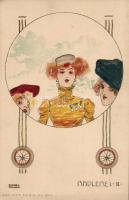 Radlerei, ladies, B&S Wien Serie No. 1044. Art Nouveau litho s: Raphael Kirchner (EK)