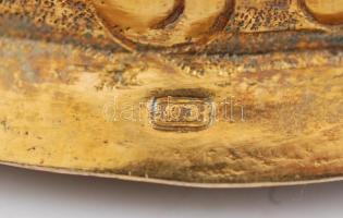 Ezüst (Ag.) kehely, talprész: tűz aranyozott, pótolt csiszolt lápisz lazúrit kövekkel díszített, pon...