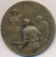 1928. "A Székesfővárosi Villamos Vasutak X. munkástovábbképző tanfolyama emlékére" Br emlékérem (39,5mm) T:2