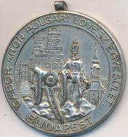 1934. "Gábor Áron Polgári Lövész Egyesület Budapest" ezüstözött Br díjérem füllel (40mm) T:2