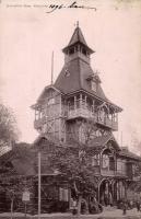 1896 Budapest XIV. Városliget, Ezredéves Országos kiállítás, Horvát Erdészeti csarnok pavilonja (fl)