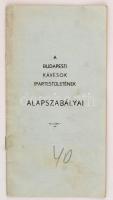 1939 Bp., A Budapesti Kávésok Ipartestületének alapszabályai, 22p