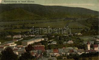 Körmöcbánya, vasútállomás, kiadja Ritter Lipót J. / railway station (fa)