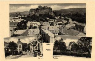 Fülek, vár, Fő utca / castle, Main street, automobile