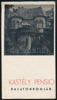 cca 1930-1940 A balatonboglári Kastély Pensio reklámprospektusa