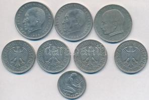 NSZK 1950F 50pf + 1961-1975. 1M (4xklf) + 1965-1970. 2M (3xklf) T:2,2-
FRG 1950F 50 Pfennig + 1961-1...