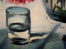 Corini Margit (1897-1982): Virágcsendélet. Olaj, vászon, jelzett, keretben, 80×60 cm